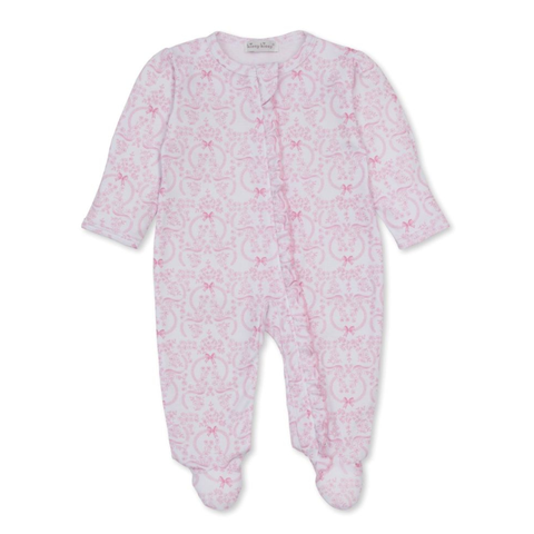 Pima Cotton Zipper Footie - Blooming Bows