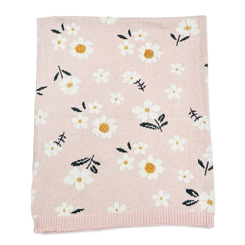 Organic Cotton Jacquard Knit Blanket - Daisy