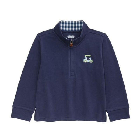 Cotton Long Sleeve Quarter Zip - Golf Navy