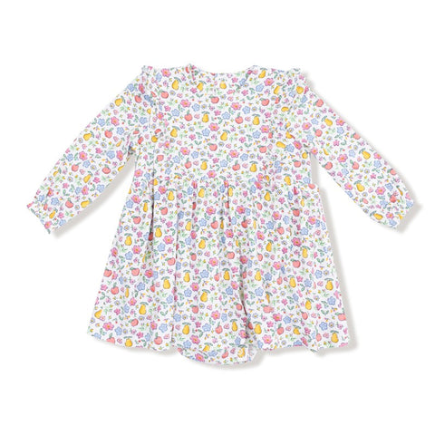 Bamboo Long Sleeve Skirted Bodysuit Dress Fall Fruit