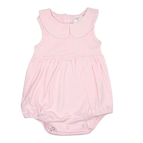Cotton Sleeveless Peter Pan Collar Bubble - Pink