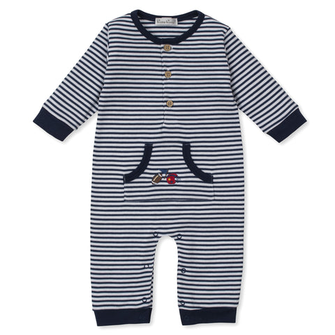 Pima Cotton Stripe Playsuit