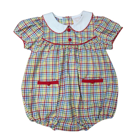 Short Sleeve Plaid Bubble