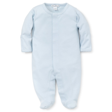 Pima Cotton Snap Footie - Blue