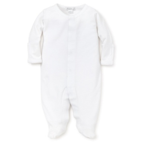 Pima Cotton Snap Footie - White