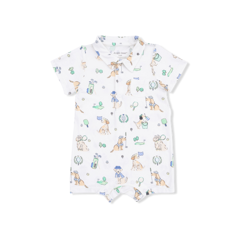 Bamboo Polo Short Romper - Club Dogs