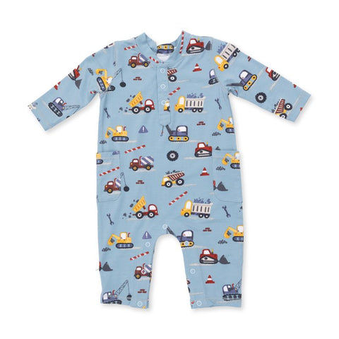 Bamboo Long Sleeve Romper - Crayon Construction