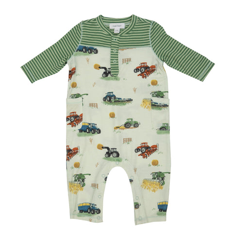 Bamboo Long Sleeve Romper -  Farm Machines