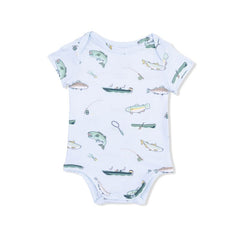 Bamboo Short Sleeve Romper - Fishing - 3-6 Months