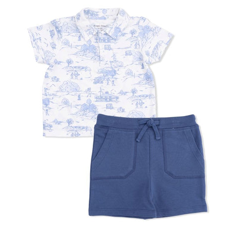 Bamboo Polo Short Set - Golf Toile
