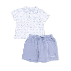 Bamboo Polo Shirt and Short Set - Golf Trellis - 3-6 Months