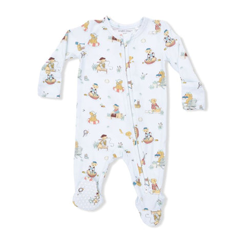 Bamboo Zipper Footie - Cute Farm Animals