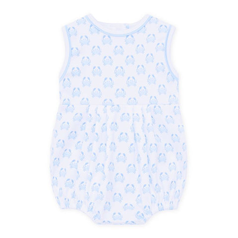 Pima Cotton Sleeveless Bubble - Little Crawlers in Blue