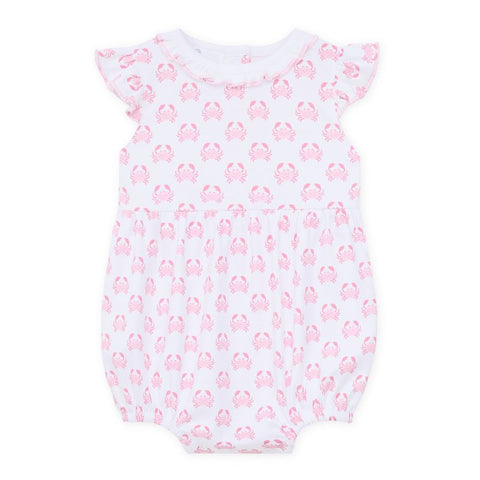 Pima Cotton Ruffle Bubble - Little Crawlers in Pink