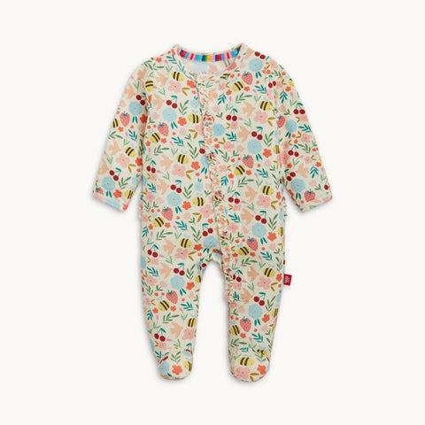 Modal Magnetic Ruffle Footie - Honey Blossom