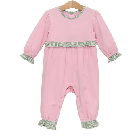 Cotton Long Sleeve Romper with Ruffles - Mila