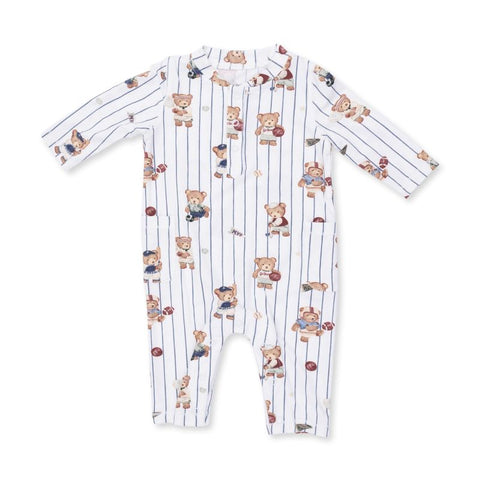 Bamboo Long Sleeve Romper - Mixed Sports Bears