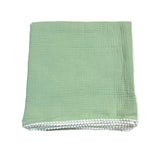 Muslin Swaddle Blanket with Pearl Pom Poms