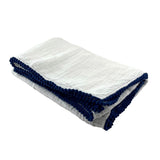 Muslin Swaddle Blanket with Pearl Pom Poms