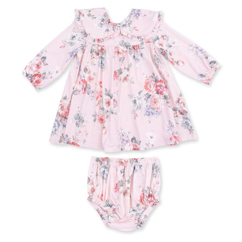 Bamboo Ruffle Collar Dress with Bloomers - Painterly Rose