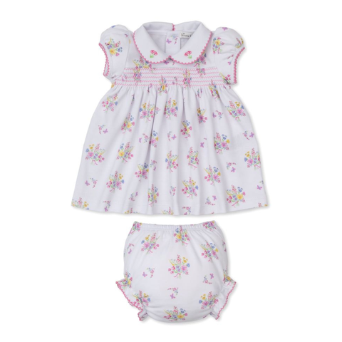 Pima Cotton Smocked Dress - Pastel Gardens