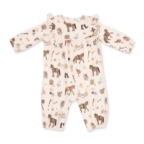 Bamboo Ruffle Sleeve Romper - Pretty Equestrian
