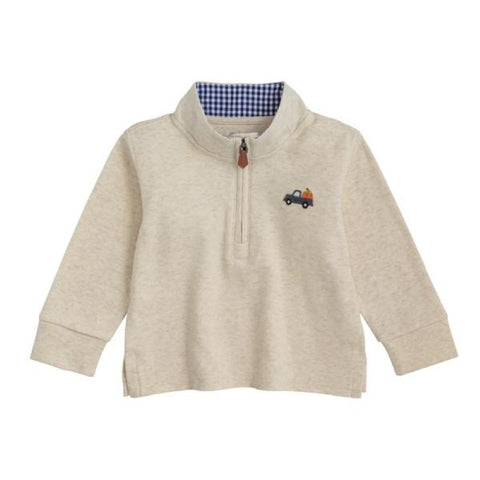 Cotton Long Sleeve Quarter Zip -  Pumpkin Truck