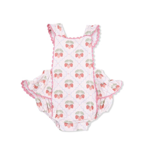 Bamboo Ric Rac Ruffle Bubble - Sweet Strawberries