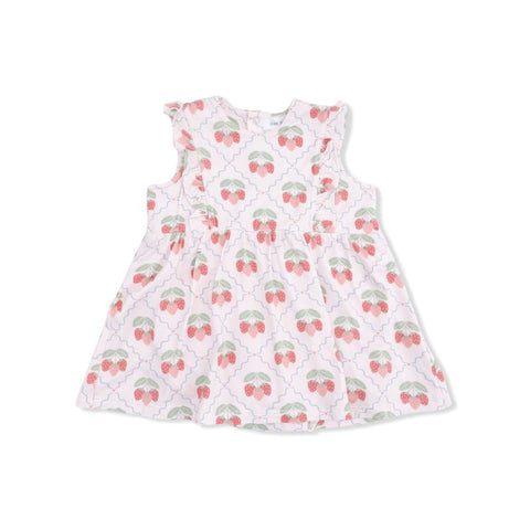 Bamboo Ruffle Bodysuit Dress - Sweet Strawberries