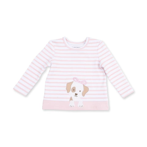 Organic Cotton Long Sleeve Shirt and Corduroy Pant Set - Stripe Puppy