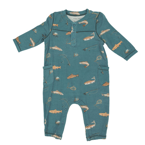 Bamboo Long Sleeve Romper -  Trout