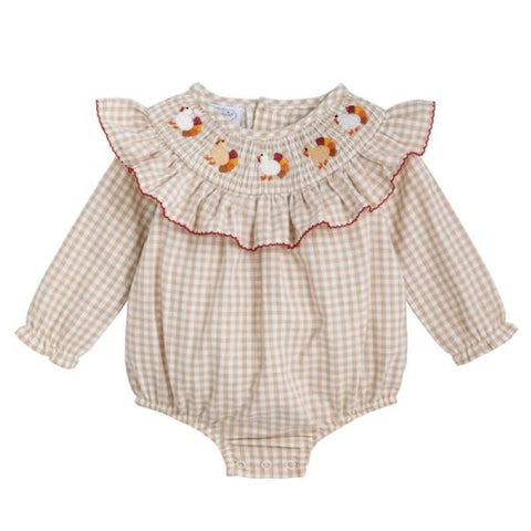 Cotton Long Sleeve Smocked Bubble - Turkey