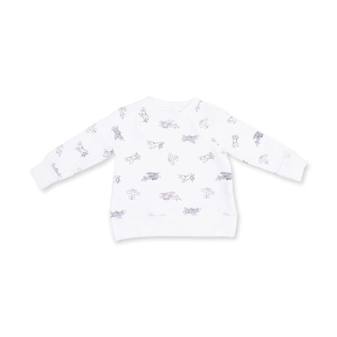 French Terry Long Sweatshirt and Jogger - Vintage Airplanes