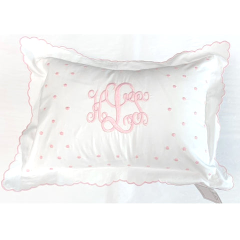 Swiss Dot Baby Pillow with Monogram
