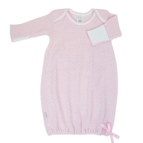Paty Long Sleeve Infant Gown Pointelle Colored